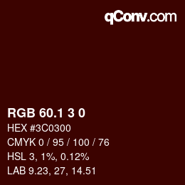 カラーコード: RGB 60.1 3 0 | qconv.com