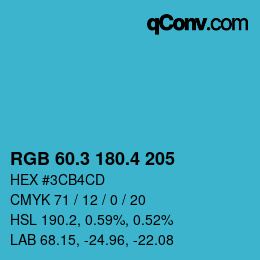 カラーコード: RGB 60.3 180.4 205 | qconv.com