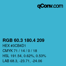 カラーコード: RGB 60.3 180.4 209 | qconv.com