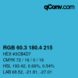 カラーコード: RGB 60.3 180.4 215 | qconv.com