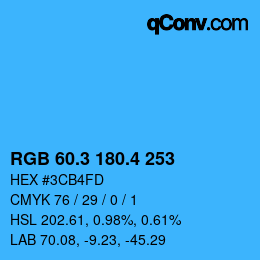 カラーコード: RGB 60.3 180.4 253 | qconv.com