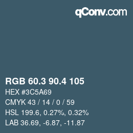 カラーコード: RGB 60.3 90.4 105 | qconv.com