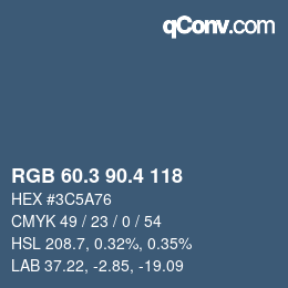 カラーコード: RGB 60.3 90.4 118 | qconv.com