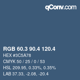 カラーコード: RGB 60.3 90.4 120.4 | qconv.com