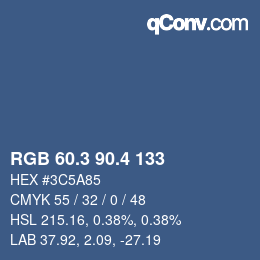 カラーコード: RGB 60.3 90.4 133 | qconv.com