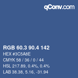 カラーコード: RGB 60.3 90.4 142 | qconv.com