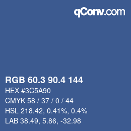 カラーコード: RGB 60.3 90.4 144 | qconv.com