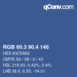カラーコード: RGB 60.3 90.4 146 | qconv.com