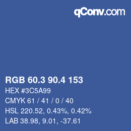 カラーコード: RGB 60.3 90.4 153 | qconv.com