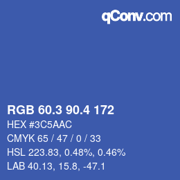 カラーコード: RGB 60.3 90.4 172 | qconv.com