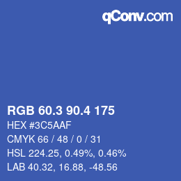 カラーコード: RGB 60.3 90.4 175 | qconv.com
