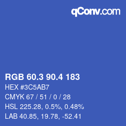 カラーコード: RGB 60.3 90.4 183 | qconv.com