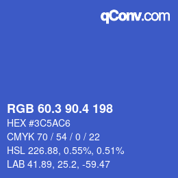 カラーコード: RGB 60.3 90.4 198 | qconv.com
