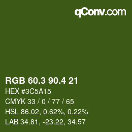 カラーコード: RGB 60.3 90.4 21 | qconv.com