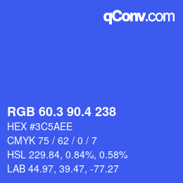 カラーコード: RGB 60.3 90.4 238 | qconv.com