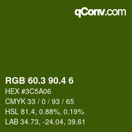 カラーコード: RGB 60.3 90.4 6 | qconv.com