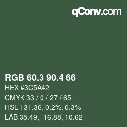 カラーコード: RGB 60.3 90.4 66 | qconv.com