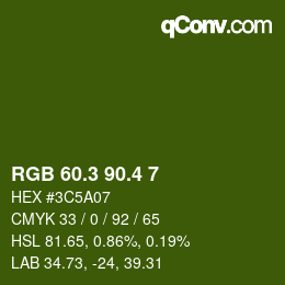 カラーコード: RGB 60.3 90.4 7 | qconv.com