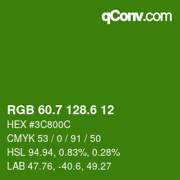 カラーコード: RGB 60.7 128.6 12 | qconv.com