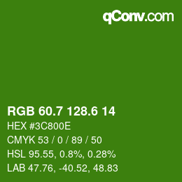 カラーコード: RGB 60.7 128.6 14 | qconv.com