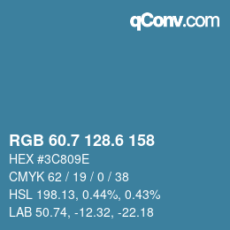 カラーコード: RGB 60.7 128.6 158 | qconv.com