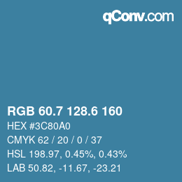 カラーコード: RGB 60.7 128.6 160 | qconv.com