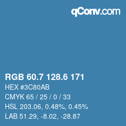 カラーコード: RGB 60.7 128.6 171 | qconv.com