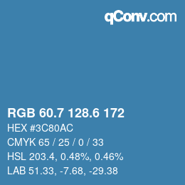 カラーコード: RGB 60.7 128.6 172 | qconv.com