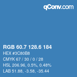 カラーコード: RGB 60.7 128.6 184 | qconv.com