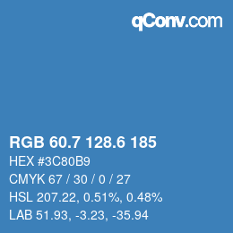 カラーコード: RGB 60.7 128.6 185 | qconv.com