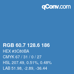 カラーコード: RGB 60.7 128.6 186 | qconv.com