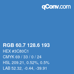 カラーコード: RGB 60.7 128.6 193 | qconv.com