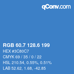 カラーコード: RGB 60.7 128.6 199 | qconv.com
