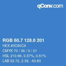 カラーコード: RGB 60.7 128.6 201 | qconv.com