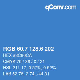 カラーコード: RGB 60.7 128.6 202 | qconv.com