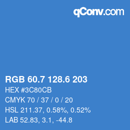 カラーコード: RGB 60.7 128.6 203 | qconv.com