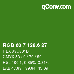カラーコード: RGB 60.7 128.6 27 | qconv.com