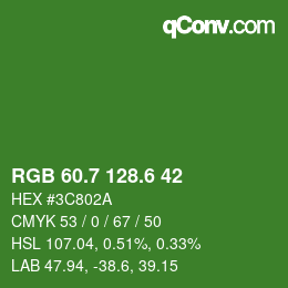 カラーコード: RGB 60.7 128.6 42 | qconv.com