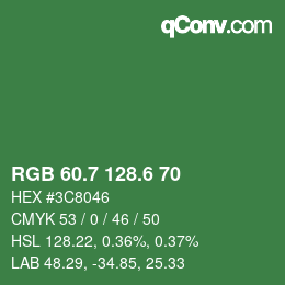 カラーコード: RGB 60.7 128.6 70 | qconv.com