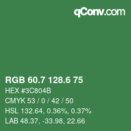 カラーコード: RGB 60.7 128.6 75 | qconv.com