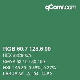 カラーコード: RGB 60.7 128.6 90 | qconv.com