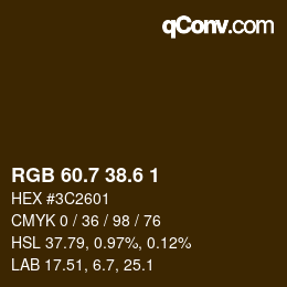 カラーコード: RGB 60.7 38.6 1 | qconv.com