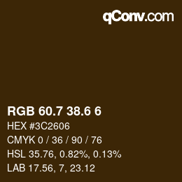 カラーコード: RGB 60.7 38.6 6 | qconv.com