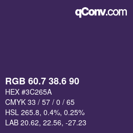 カラーコード: RGB 60.7 38.6 90 | qconv.com