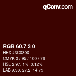 カラーコード: RGB 60.7 3 0 | qconv.com