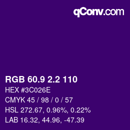 カラーコード: RGB 60.9 2.2 110 | qconv.com