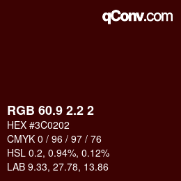 Color code: RGB 60.9 2.2 2 | qconv.com