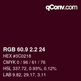 カラーコード: RGB 60.9 2.2 24 | qconv.com