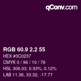 カラーコード: RGB 60.9 2.2 55 | qconv.com