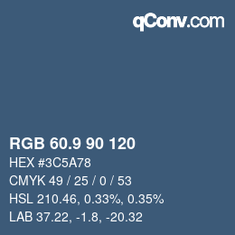 カラーコード: RGB 60.9 90 120 | qconv.com